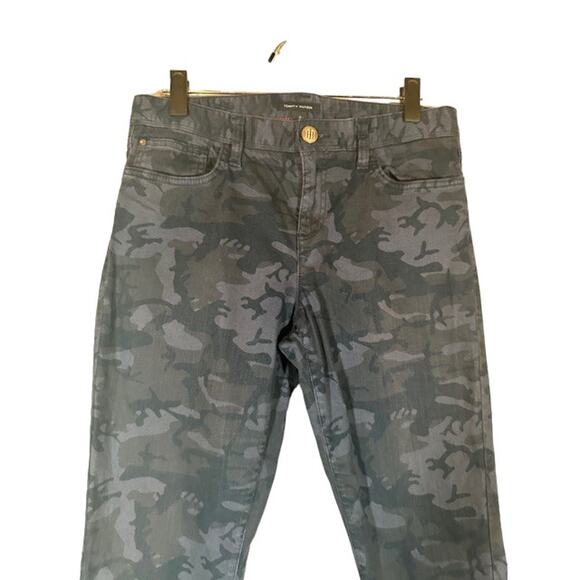 Tommy Hilfiger Blue Camo Straight Leg Denim Casual Jeans Women Sz 10 - Picture 4 of 11